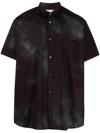 Shop Comme Des Garçons Shirt Tie-dye Short-sleeve Shirt In Grey