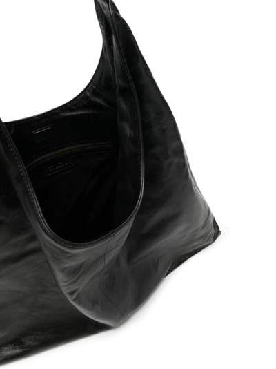 Shop St Agni Oversized Leather Shoulder Bag In Black
