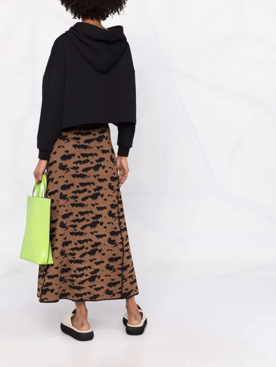 Shop Nanushka Knitted Maxi Skirt In Brown