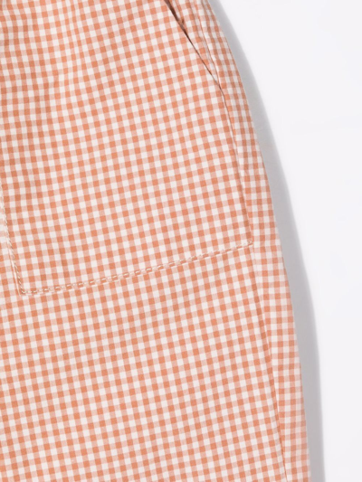 Shop Knot Brake Micro Checks-print Trousers In Brown