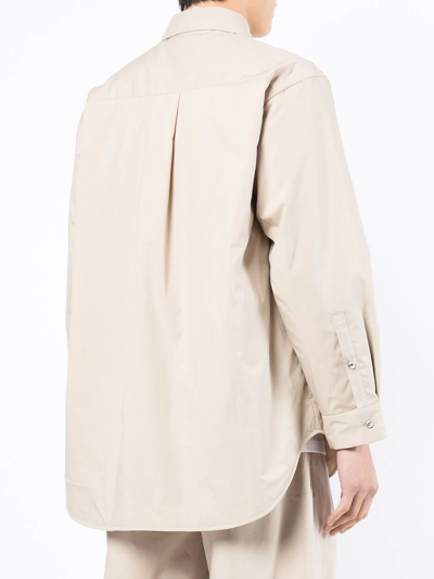 Shop Rito Structure Relaxed Cotton Shirt In Brown