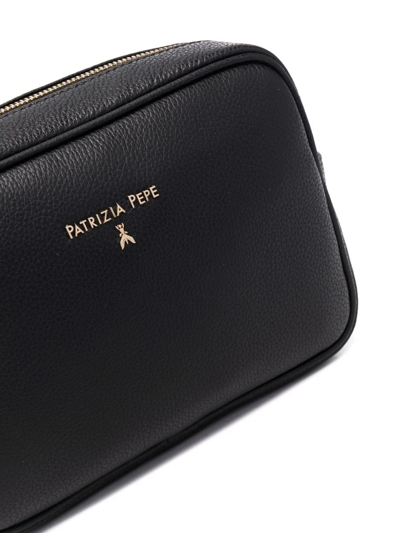 Patrizia Pepe Small Leather Crossbody Bag In Black