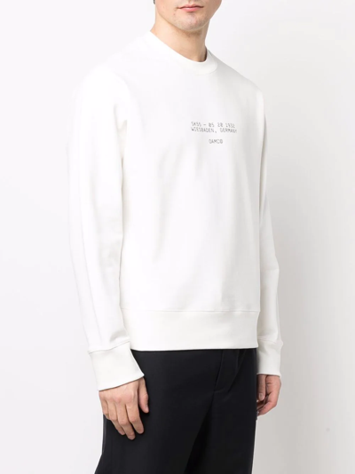 Shop Oamc Audio Slogan-print Sweatshirt In White