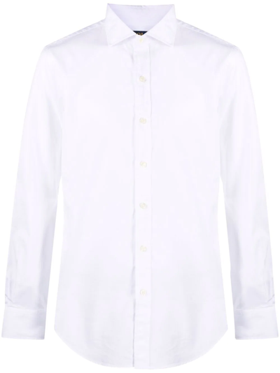 Shop Polo Ralph Lauren Long-sleeve Cotton Shirt In White