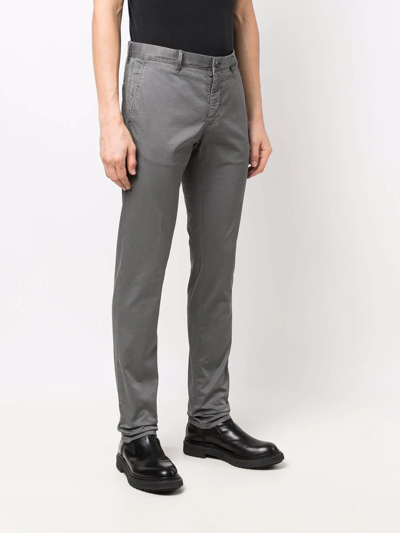 Shop Incotex Slim-fit Chino Trousers In Grey