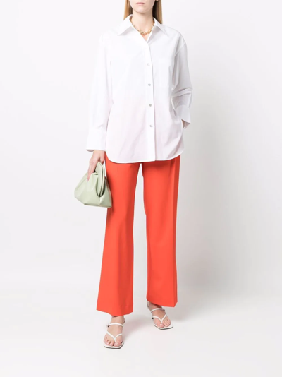 Vince Relaxed Fit Long Sleeve Shirt In White