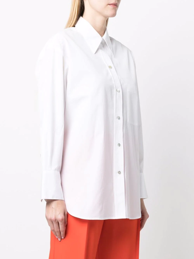 Vince Relaxed Fit Long Sleeve Shirt In White