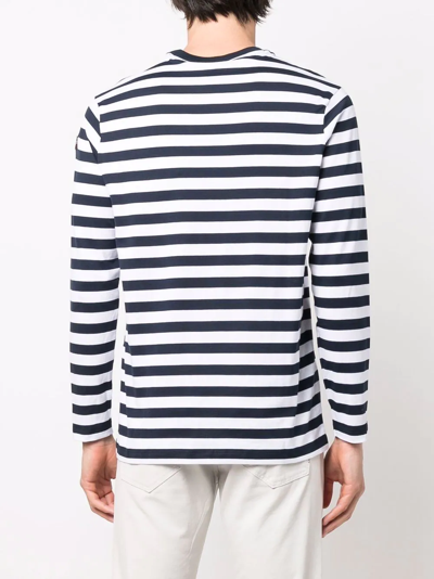 Shop Paul & Shark Long-sleeved Stripe T-shirt In Blue