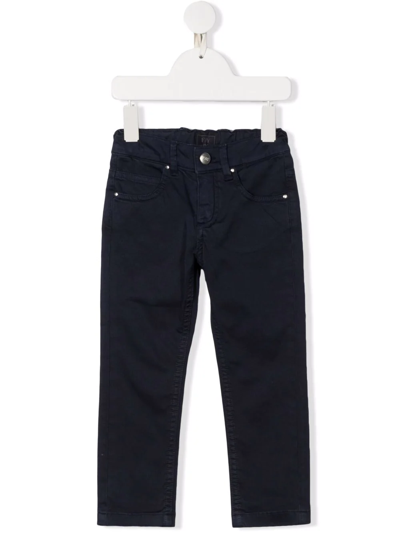 Shop Fay Five-pocket Cotton Chinos In Blue