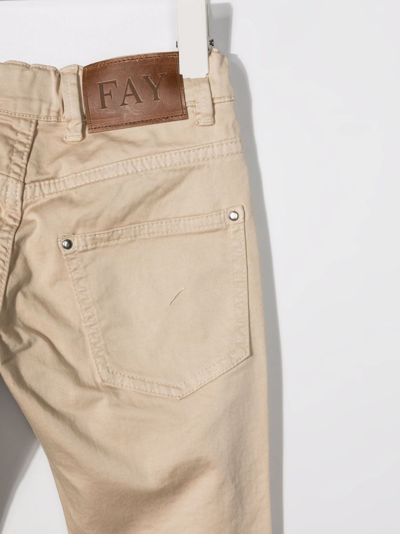 Shop Fay Five-pocket Cotton Chinos In Neutrals