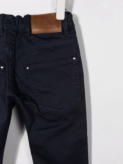 Shop Fay Five-pocket Cotton Chinos In Blue