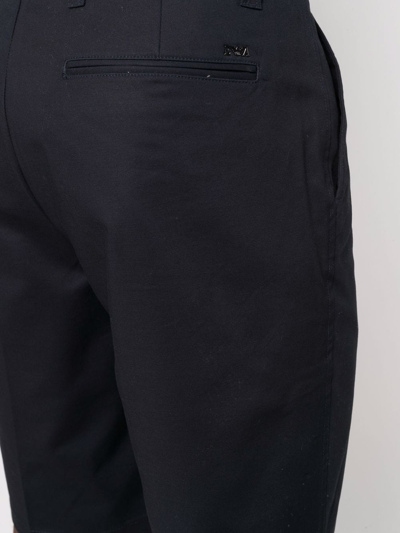 Shop Emporio Armani Straight-leg Chino Shorts In Blue