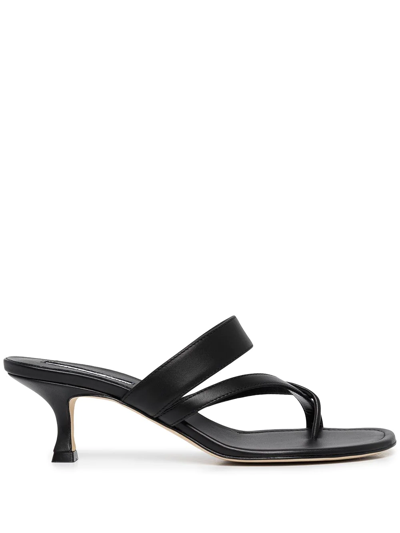 Shop Manolo Blahnik Susa 50mm Sandals In Black