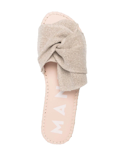 Manebi Manebí La Havana Knot-detail Hemp Sandals In Neutrals