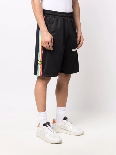 Barrow Logo-print Side-stripe Shorts In Black