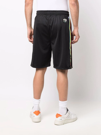 Barrow Logo-print Side-stripe Shorts In Black