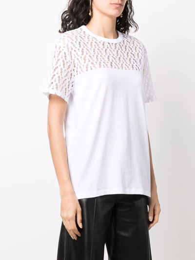Shop Valentino Cut-out Vlogo T-shirt In White