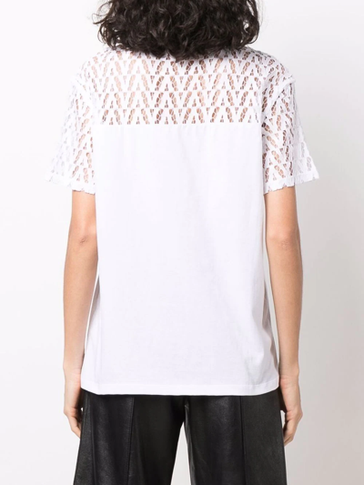 Shop Valentino Cut-out Vlogo T-shirt In White