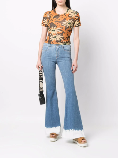 Shop Stella Mccartney 70's Dip Dye Flared Jeans In Blue