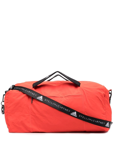 Shop Adidas By Stella Mccartney Logo-tape Studio Bag In Orange