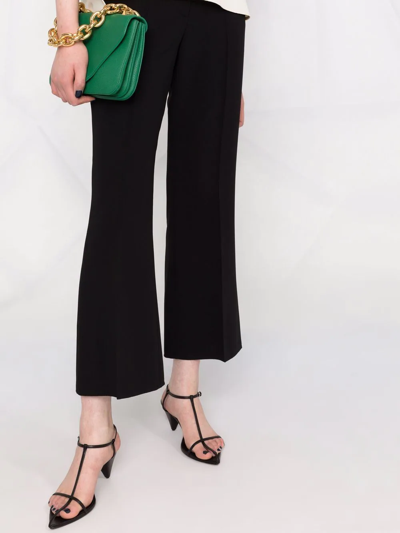 Shop Mila Schön Bootcut Tailored Cropped Trousers In Black