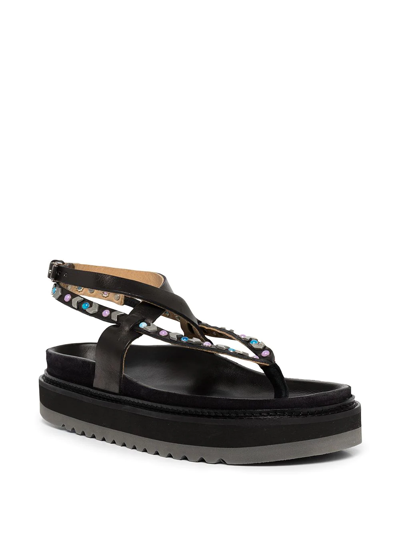 Isabel Marant Stud-embellished Thong-strap Sandals In Black