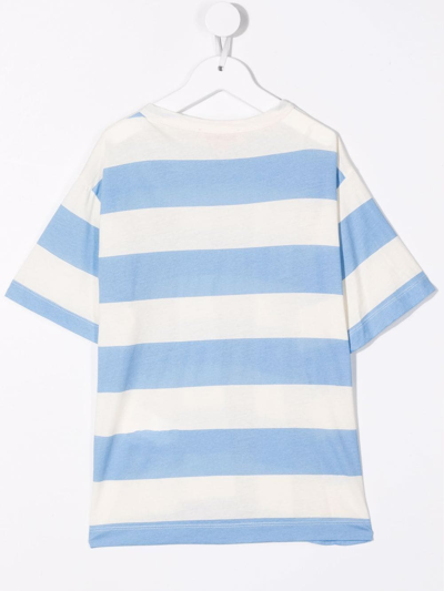 Shop The Animals Observatory Striped Cotton T-shirt In White