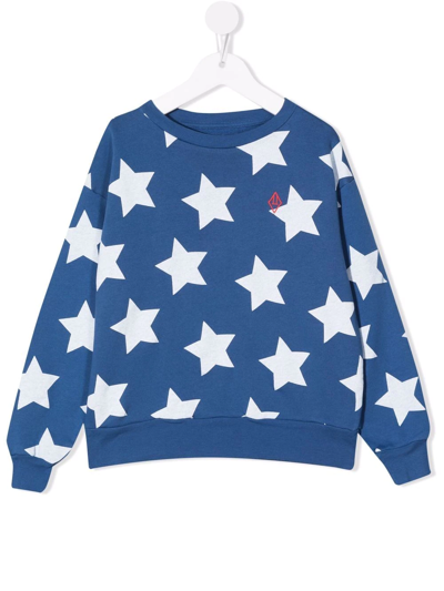Shop The Animals Observatory Star-print Cotton Sweatshirt In Blue