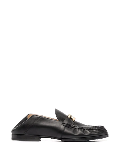 Tod's Chain-link Leather Loafers In Black | ModeSens