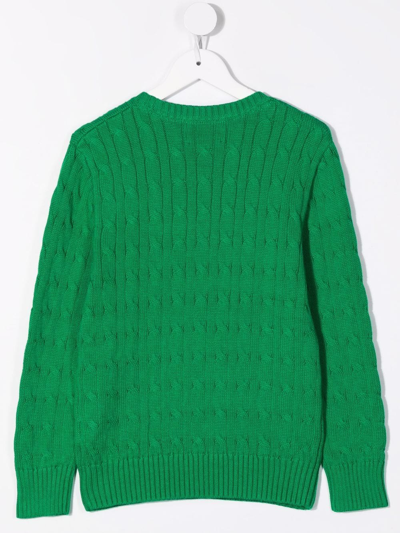 Polo Ralph Lauren Cable-knit Round Neck Jumper In Green