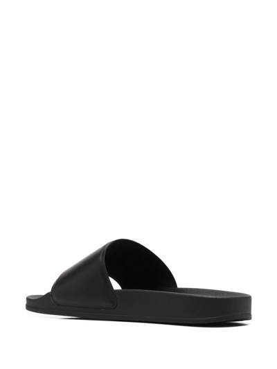 Msgm Rubber Slider Sandals In Black