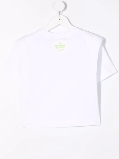 Shop Pinko Rhinestone-logo T-shirt In White