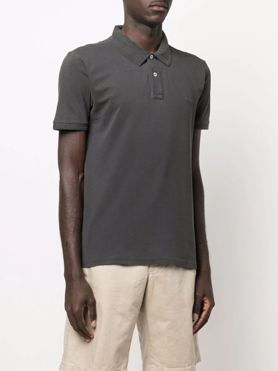 Shop Woolrich Embroidered-logo Cotton Polo Shirt In Black
