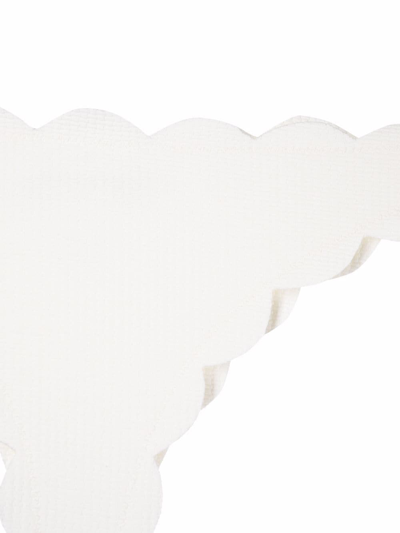 Shop Marysia Antibes Scallop-edge Bikini Bottoms In White