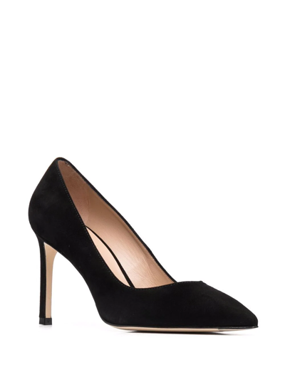 Shop Stuart Weitzman Anny Pointed Pumps In Black