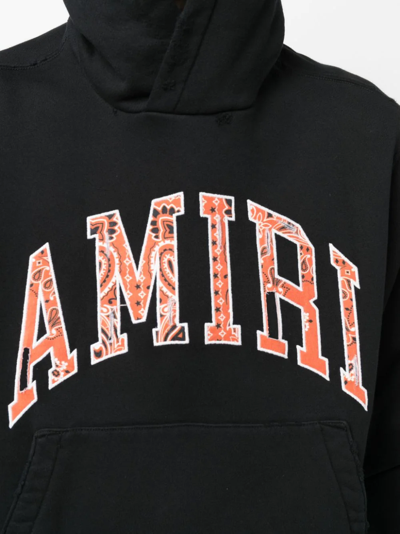 Shop Amiri Logo-embroidered Hoodie In Black