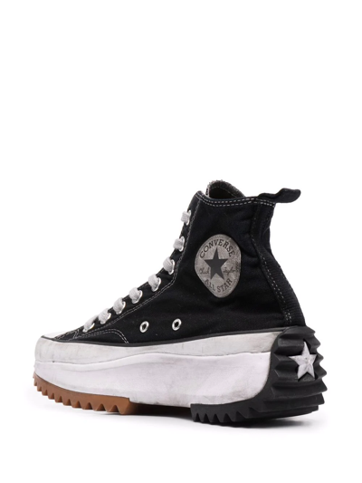 Converse Run Star Hike Hi Platform Sole Casual Sneakers In Black
