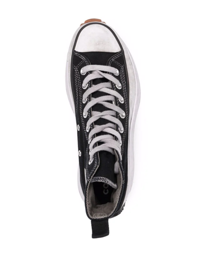 Converse Run Star Hike Hi Platform Sole Casual Sneakers In Black