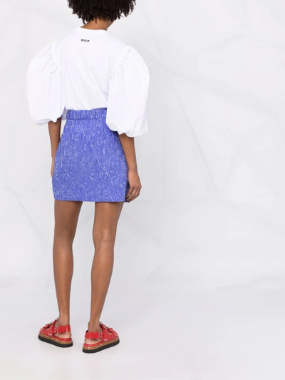 Ganni Blue Asymmetric Miniskirt In Blue