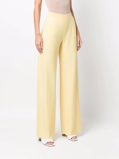 Shop Loro Piana Fine-knit Cashmere Trousers In Yellow