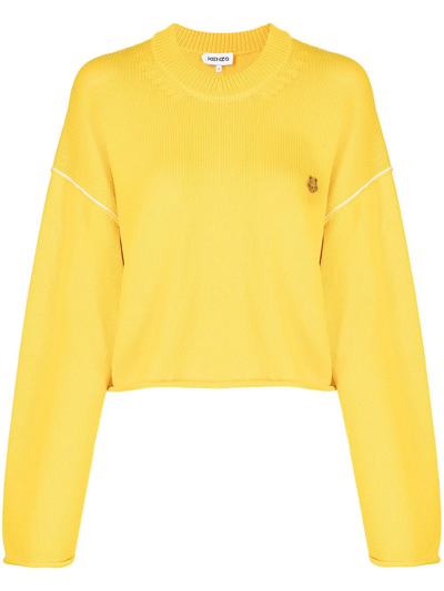 Shop Kenzo Pullover Tiger Crest In Yellow