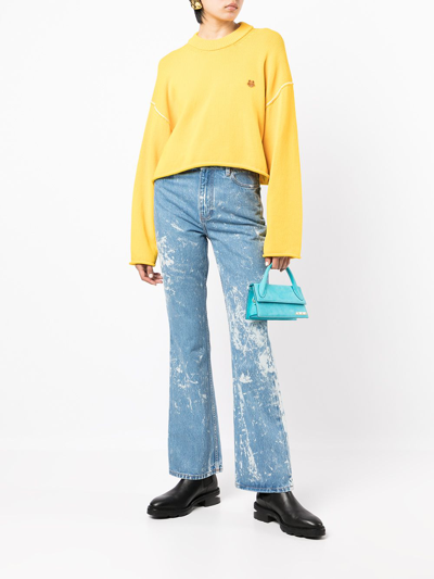 Shop Kenzo Pullover Tiger Crest In Yellow