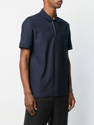 Shop Burberry Cotton Polo Shirt In Blue