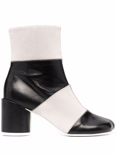 Shop Mm6 Maison Margiela Tabi Leather Ankle Boots In White