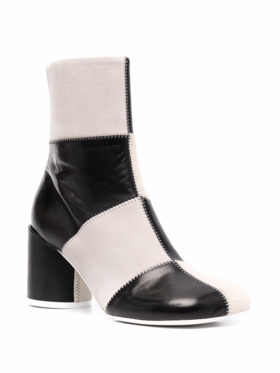 Shop Mm6 Maison Margiela Tabi Leather Ankle Boots In White