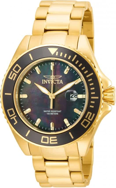 Shop Invicta Pro Diver Mother Of Pearl Dial Mens Watch 23072 In Gold Tone,mother Of Pearl,silver Tone,yellow