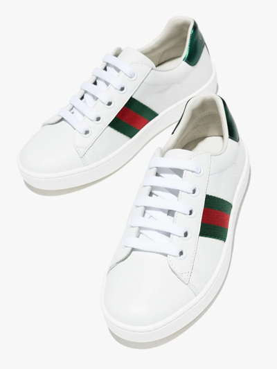 Shop Gucci Ace Web-stripe Sneakers In White