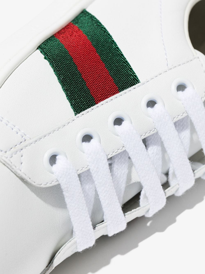 Shop Gucci Ace Web-stripe Sneakers In White
