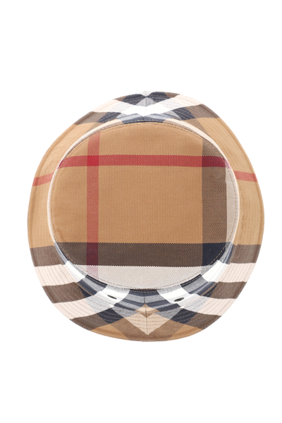 Shop Burberry Canvas Check Bucket Hat In Beige,black,brown