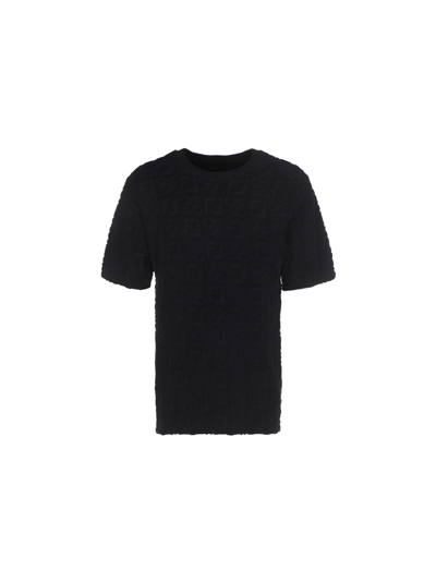 Shop Fendi Men's Black Other Materials T-shirt